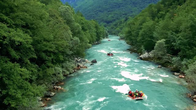 Whitewater Rafting Aerial View