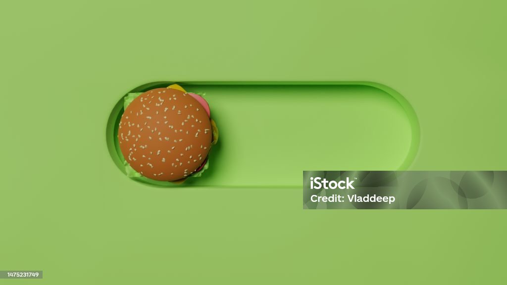 Button Food Fast Food Toggle Switch Button Burger Button Switched Off On Green ...