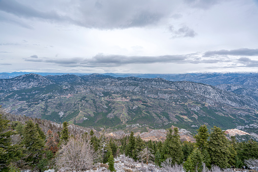 The scenic view of Gülen Dağ (1 599m) after the  forest fire in 2022.