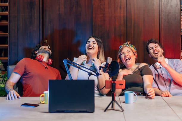 istock group of digital native friends laughs happy connected streaming on internet blogging channels 1475235694