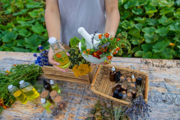 istock Medicinal herbs and natural tinctures. Selective focus. 1475237381