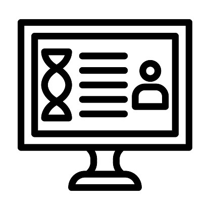 Genetic Data Vector Thick Line Icon For Personal And Commercial Use.