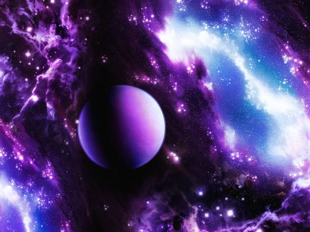 istock Alien planet in space. Universe with exoplanet and nebulae. 1475245366