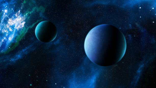 istock Universe with exoplanets and nebula, interstellar dust. Earth-like planets in space. 1475245375