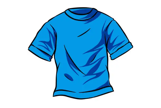 Vector illustration of Blue t-shirt design empty uniform jacket clothing