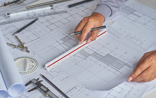 Architect Engineer Contractor Design Working Drawing Sketch Plan ...