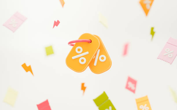 istock 3d background from colorful coupons with blur effect on light background. For promotion, marketing and advertising in social networks. 3d rendering 1475251919