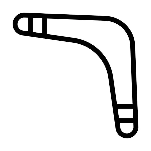 Vector illustration of Boomerang Vector Thick Line Icon For Personal And Commercial Use.