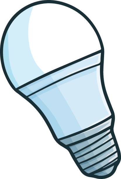 stockillustraties, clipart, cartoons en iconen met print - led lampje