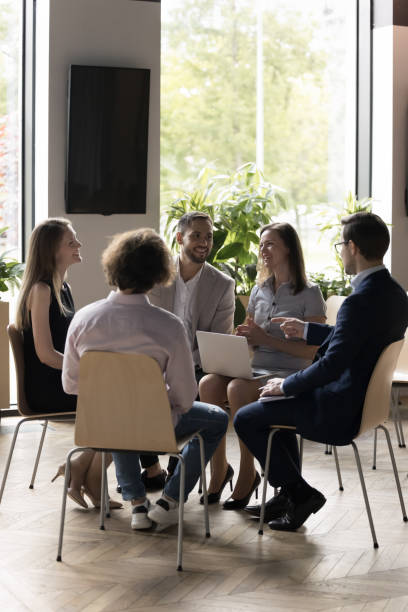 istock Staff meet in briefing for sharing ideas, working on project 1475257249