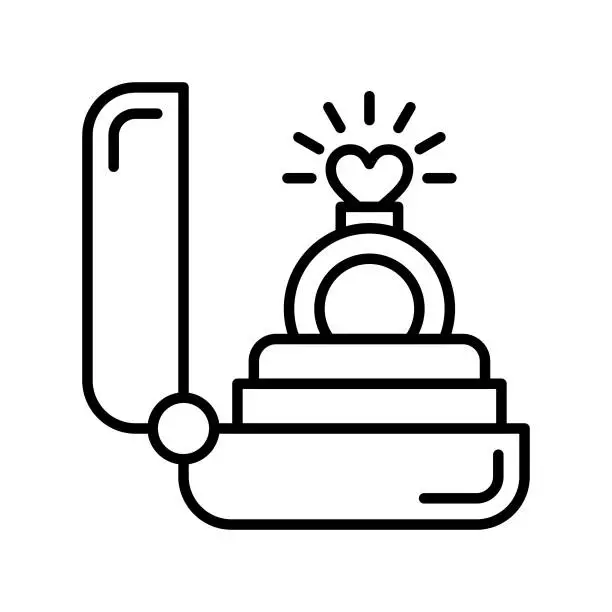 Vector illustration of Ring Box Icon