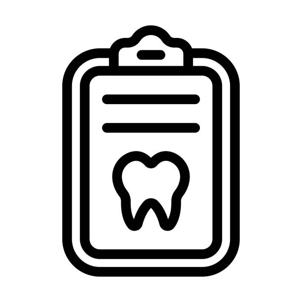 dental record vektor dicke linie symbol für den persönlichen und kommerziellen gebrauch. - 5944 stock-grafiken, -clipart, -cartoons und -symbole