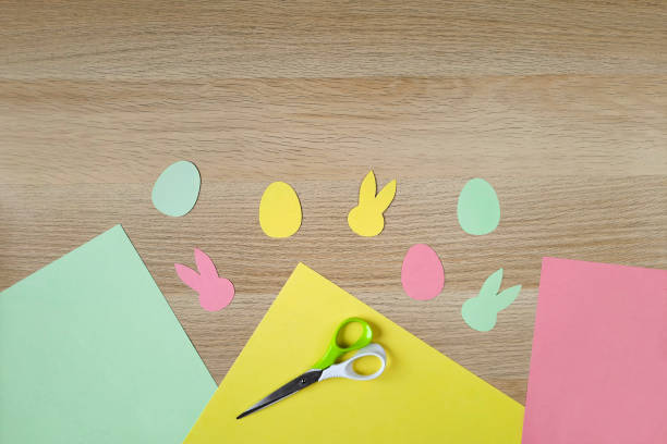 istock Preparation for Easter. Making decor out of paper. Copy space. Top view. 1475259770