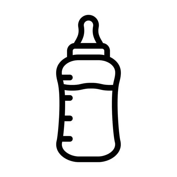 Vector illustration of Baby Bottle Vector Thick Line Icon For Personal And Commercial Use.