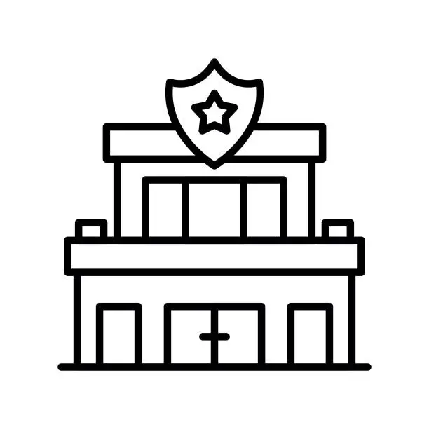 Vector illustration of Police Station Icon