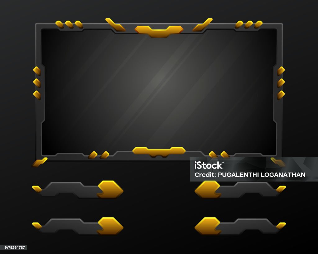 Overlay Gui Fantasy Golden Border Live Stream Overlay Game Gui Screen Panel ...