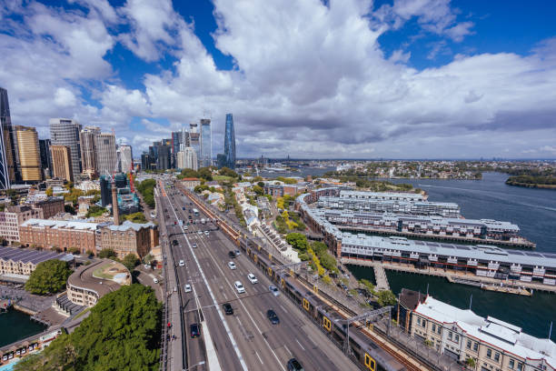 istock Sydney Skyline From The Harbour Bridge in Australia 1475268420