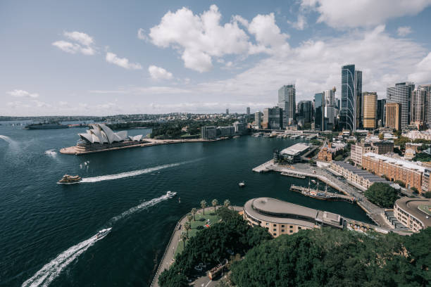 istock Sydney Skyline From The Harbour Bridge in Australia 1475268489