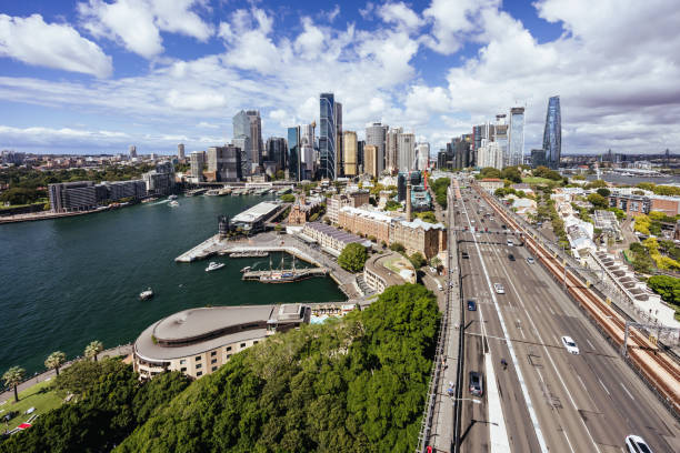 istock Sydney Skyline From The Harbour Bridge in Australia 1475268508