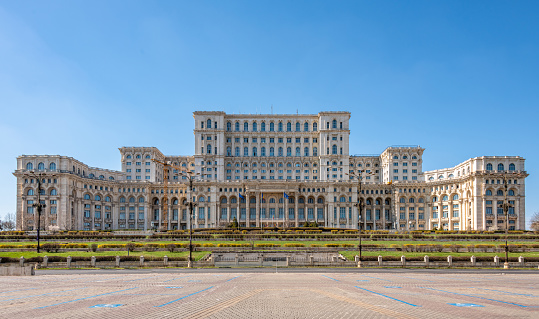 Huge Romanian Parliament Building in Bucharest
