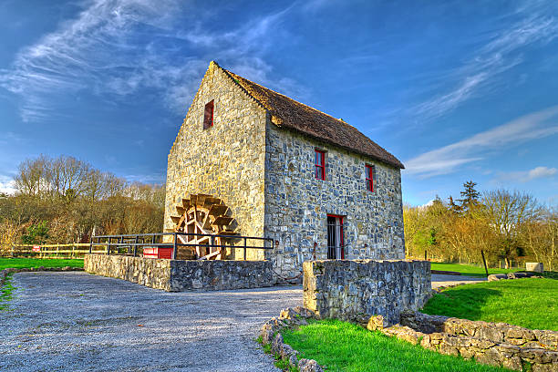 Irish water mill 19th century water mill in Co. Clare, Ireland county clare stock pictures, royalty-free photos & images