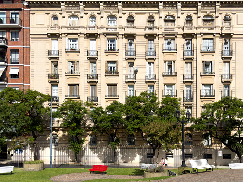 Apartment building facade in Buenos Aires