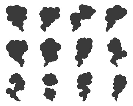 Cartoon smoke clouds vector illustration