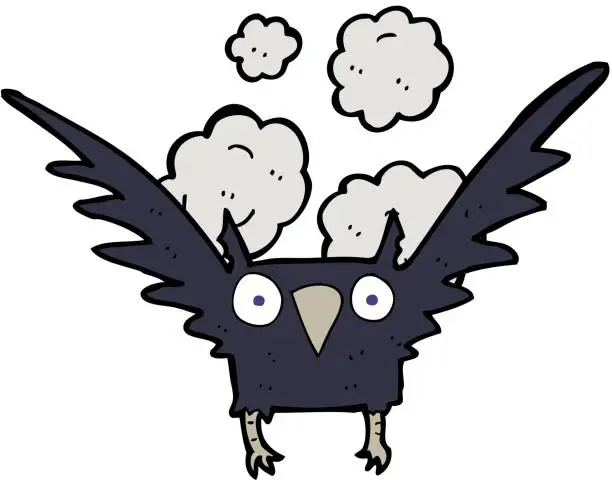 Vector illustration of cartoon spooky bird