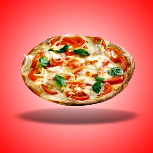 istock Floating  Pizza Casarecce  on red radial gradient 1475277204