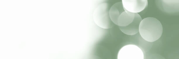 Blurred lights, green abstract background banner