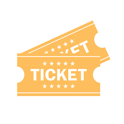 Ticket vector icon isolated on white background