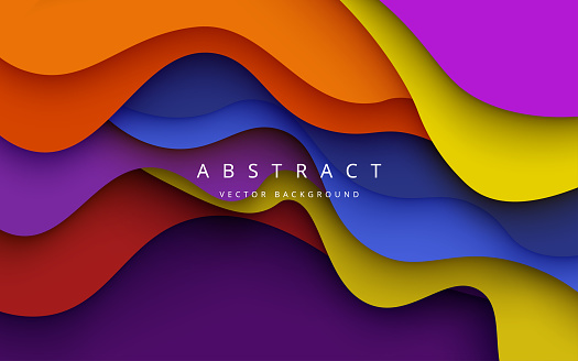 multi colored abstract colorful gradient papercut overlap layers background. eps10 vector