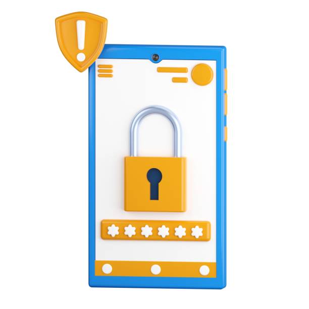 istock 3d icon. Mobile phone icon with a lock on the display. 1475288481