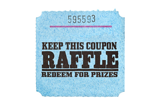 A classic raffle drawing ticket stub for prize redemption.