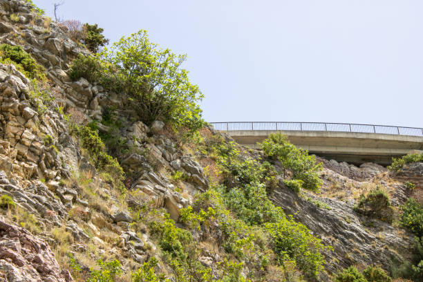 istock Bridge at the top picturesque rocks. 1475296361