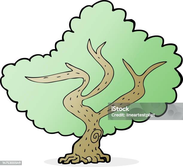 Cartoon Treeview Cartoon Tree Stock Illustration - Download Image Now - Art, Cartoon ...
