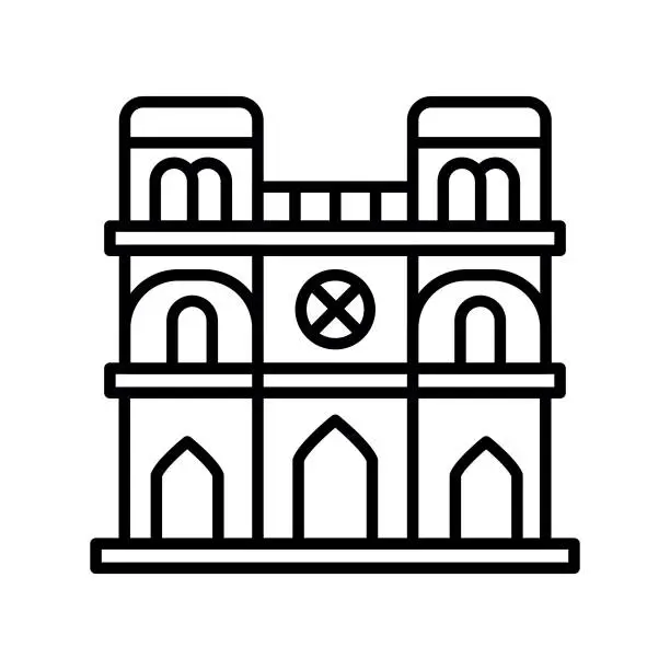 Vector illustration of Notre Dame Icon