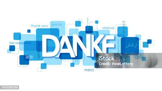 Danke Vector Danke Blue Typography Banner Stock Illustration - Download Image Now ...
