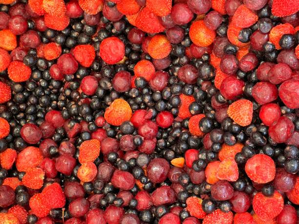 istock Frozen berry fruits cherry, black currant, strawberries. 1475306227