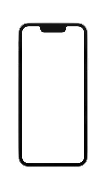 istock Smartphone mockup with blank white screen isolated on white background 1475314690
