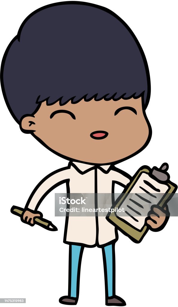 Cartoon Rabbit Taking Notes Cartoon Boy Taking Notes Stock Illustration - Download Image Now ...