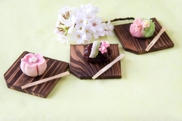 istock Japanese confectionery and cherry blossoms 1475318989