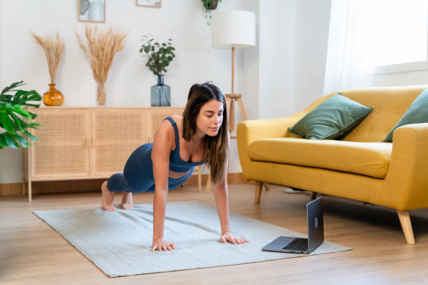 istock Woman doing yoga in pose 1475320753