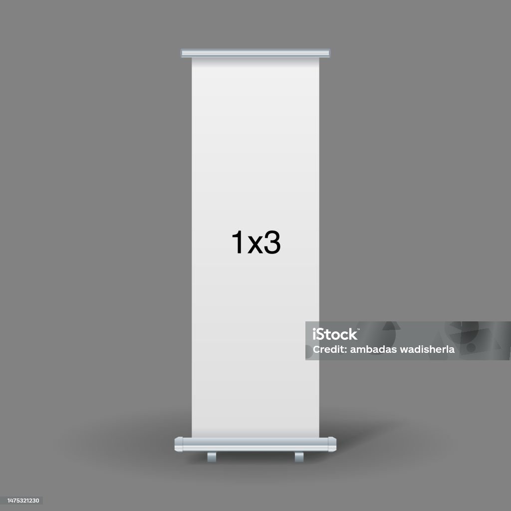 Empty Standee Vector An Empty Standee Or Rollup Banner Display Mockup On Isolated White ...