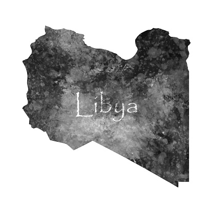 Ancient map of Libya. Old blank parchment treasure map with ancient letter on white background. Vector Illustration EPS10.