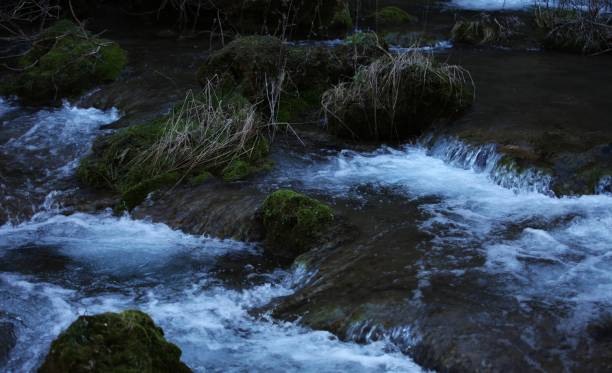 Small waterfalls in the river