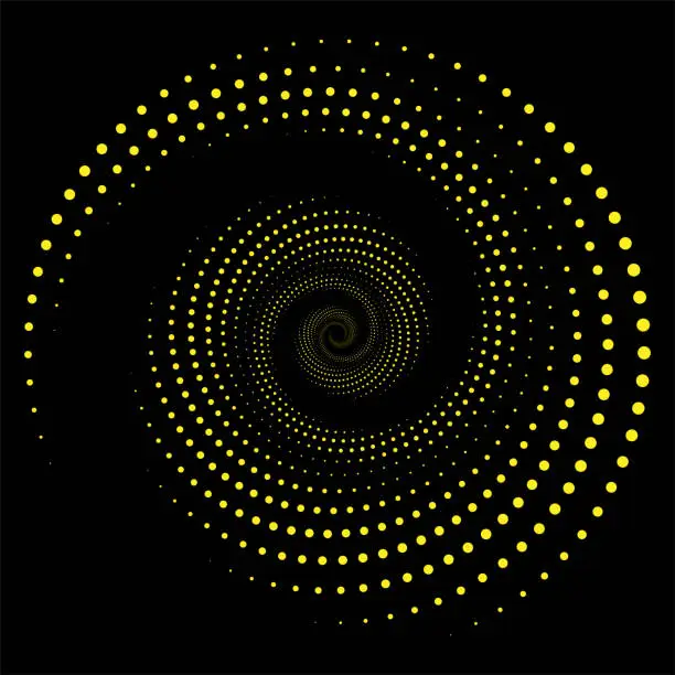 Vector illustration of Optical art. Design spiral dots backdrop.