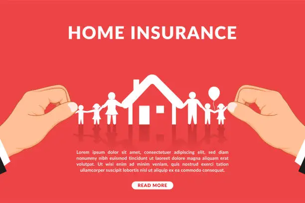 Vector illustration of Home insurance, home purchase credit...