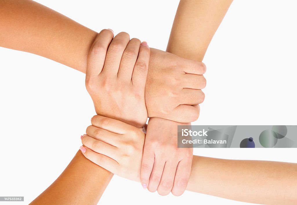 Menschen mit Gemeinsamkeit-XXXL - Lizenzfrei Hände verschränken Stock-Foto