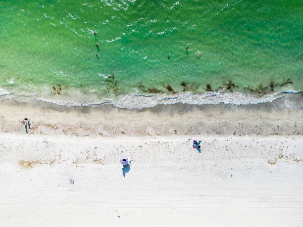 Aerial view of a beach Aerial view of a beach clearwater stock pictures, royalty-free photos & images